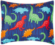 Load image into Gallery viewer, AmazonBasics Easy Care Super Soft Microfiber Kid's Bed-in-a-Bag Bedding Set - Full / Queen, Multi-Color Dinosaurs - Home Decor Lo