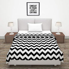 Load image into Gallery viewer, Divine Casa 110 GSM Microfiber Summer Single Size Reversible Printed Comforter for AC Room & Mild Winter (Zig Zag, White and Black) - Home Decor Lo