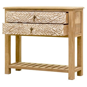The Attic French Console Table (Natural and White)