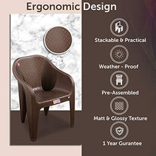 Load image into Gallery viewer, AVRO FURNITURE 9100 Plastic Chairs, Set of 4, Matt and Gloss Pattern, Plastic Chairs for Home, Living Room, Bearing Capacity up to 200Kg, Strong and Sturdy Structure,Brown - Home Decor Lo