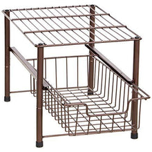 Load image into Gallery viewer, AmazonBasics Stackable Sliding Basket Drawer Storage Organizer - Bronze - Home Decor Lo
