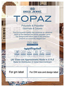 OrientalWeavers TOPAZ Polyester Large Door Mat Size 45 cm X 75 cm, Ideal for Living Room, Bed Room, , Vibrant Mat, Made In Egypt, UV Treated, Machine Woven( 18 inches X 30 inches) Shrink Polyester & Frieze - Home Decor Lo