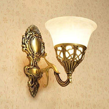 Load image into Gallery viewer, BrightLyts Antique Gold Brass and White Glass Wall Light Lamp for Home Decor - Home Decor Lo