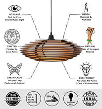 Load image into Gallery viewer, WoodLab Wood Ring Walnut Wood Light Premium Ceiling Hanging Pendant lamp - Home Decor Lo