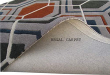 Load image into Gallery viewer, Regal Carpet Embossed Carved Handmade Tuffted Woollen Thick Geometrical Carpet for Living Room Bedroom Home Size 5 x 8 feet (150X240 cm) Charchole Grey Multi - Home Decor Lo