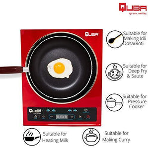 QUBA 2000 WATT Infrared Induction Cooker with Sensor Touch Buttons, A Grade Crystal Plate, Supports All Types of Utensils - Home Decor Lo