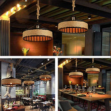 Load image into Gallery viewer, C&K Ceiling Light, Retro Industrial Iron Vintage Loft Ceiling Lamp Chandelier Rustic Hemp Rope Iron Candlestick Pendant Light Round Hanging Iron Cage Hanging (Without Lamp) - Home Decor Lo