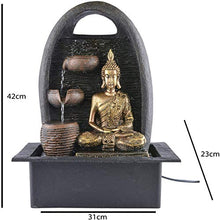 Load image into Gallery viewer, Trency Polyresin Golden Brown Four Step Indoor Table Top Water Fountain with Adjustable Speed Control(Size: 31 * 42 * 23 cm) - Home Decor Lo