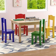 Load image into Gallery viewer, DecorNation Judith Solid Wood Table &amp; Chairs (Kids Furniture, Sturdy Wooden Furniture, 5-Piece Set) - Home Decor Lo