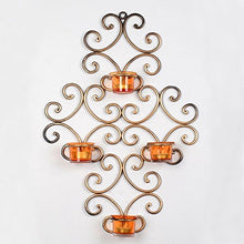 Load image into Gallery viewer, ExclusiveLane Home Decorative Metal Wall Scone with 4 Tea Light Candle Holders (Gold) (51.4 cm x 38.2 cm x 8.8 cm) (EL-008-023) - Home Decor Lo