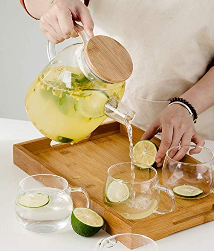 Glass Jug with Lid Ice Tea Water Jug 2 Litre Hot Water Ice Tea Drinkin –  Home Decor Lo