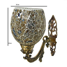 Load image into Gallery viewer, Shivam Lites Wall Lamp/Light with Hand Decorated Mosaic Glass Shade & Metal Fitting, Antique Crackle - Home Decor Lo
