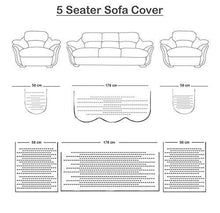 Load image into Gallery viewer, KINGLY Chenille Velvet 12 Pcs Pikok Design Sofa Covers Set of 5 Seater (3+1+1) – Blue, Firozi,Gold - Home Decor Lo