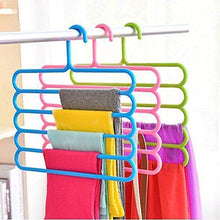 Load image into Gallery viewer, INOVERA (LABEL) 5 Layer Pants Clothes Hanger Wardrobe Storage Organiser Rack (Set of 6), 32l x 1b x 33h cm (Assorted Colour) - Home Decor Lo