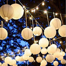 Load image into Gallery viewer, MORE BUY Decorators 14 inch (36 cm *36 cm) White Hanging Paper Lantern(10 Pc) Paper Ball Lamp Shade for Diwali, Party,Decoration (Pack of 10 White) - Home Decor Lo