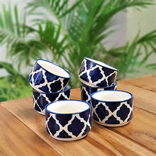 Load image into Gallery viewer, BackSpace Ceramic Serving Dip Sauce Chutney &amp; Pickle Mini Bowls Set of 6 (Blue, Small, 50ML) - Home Decor Lo