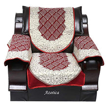 Load image into Gallery viewer, Azotica® Cotton 12 PCs (Design Check) Sofa Cover with Handle Cover Set of 5 Seater(3+1+1+6)-Maroon - Home Decor Lo