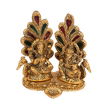Load image into Gallery viewer, Collectible India Laxmi Ganesh Set Idol Showpiece Diya Oil Lamp for Puja Deepak - Metal Lakshmi Ganesha Statue Idol Murti for Home Pooja Temple Decor
