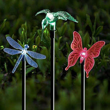 Load image into Gallery viewer, Quace Solar Garden Lights, Hummingbird, Butterfly & Dragonfly Solar Stake Lights, Solar Powered Pathway Lights, Multi-Color Changing Led Lights - Home Decor Lo