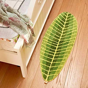 TIB Extra Soft Shaggy Leaf Shape Bedside Runner for Home Floor Decor Rugs - Living, Dinning, Office, Rooms & Bedroom, 60x120 cms/2x4 feet., Multi - Home Decor Lo