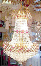 Load image into Gallery viewer, FLOSTON Glass Decorative Metal Crystal Pendant Ceiling Jhoomar Lamp Chandelier (480mm) - Home Decor Lo