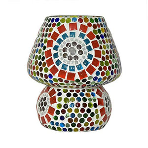 SR LIGHTING HOUSE Mosaic Style Dome Shaped Glass Table Lamp (Multicolour) - Home Decor Lo