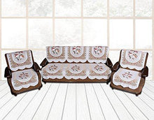 Load image into Gallery viewer, Yellow Weaves™ Floral 5 Seater Sofa Cover Set with 1 Center Table Cover - Home Decor Lo