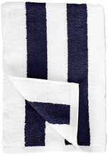 Load image into Gallery viewer, AmazonBasics 2 Piece Cotton Beach Towel - 477 GSM - 60" x 30" (152.4 cm X 76.2 cm) - Cabana Stripe, Navy Blue - Home Decor Lo