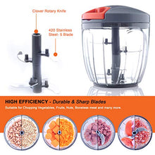 Load image into Gallery viewer, Artikel Chopper & Blender with Storage Lid | Chops Vegetables, Nuts & Fruits | Blends Flour | Egg Beater | Meat Mincer | Grey & Orange | Large - 900 ml - Home Decor Lo