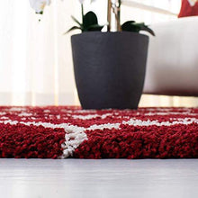 Load image into Gallery viewer, OM Carpet Super Modern Shag, Silky Smooth Rugs Fluffy Rugs Anti-Skid Shaggy Carpet for Home, Living Room, Drawing Room, Main Hall, Carpet for Bed Room (Red + Ivory, 5X7 ft) - Home Decor Lo