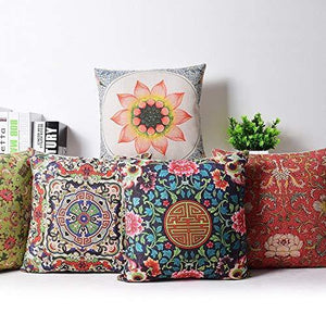 AEROHAVEN Satin Turkish Decorative Throw Pillow (16 x 16 inches, Multicolour) - Home Decor Lo