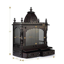 Load image into Gallery viewer, Aakaar Idols & Temples - Handcrafted Pooja Temple Mandap in Teak & MDF for Wall Mounting at Home and Office (24 VC WD) - Home Decor Lo