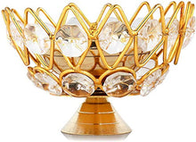 Load image into Gallery viewer, Brass Gallery Brass Small Bowl Crystal Diya Round Shape Kamal Deep Akhand Jyoti Oil Lamp for Home Temple Puja Decor Gifts (Size Small Pack of 6) - Home Decor Lo