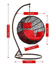 Load image into Gallery viewer, Carry Bird Big Boss Wicker Rattan Hanging Egg Chair Swing for Indoor Outdoor Patio Backyard, Comfortable Relaxing with Cushion and Stand (Standard Honey Swing, White) - Home Decor Lo