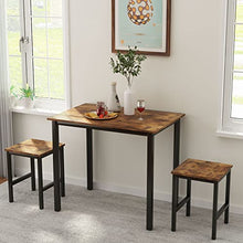 Load image into Gallery viewer, 3 Piece Dining Table Set, Small Kitchen Table and 2 Stools
