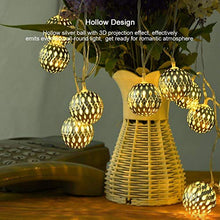 Load image into Gallery viewer, CITRA Led Metal Ball String Light for Home Decoration for Home,Office, Diwali, Eid & Christmas Decoration (Golden Ball Warm White) - Home Decor Lo