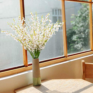 BOMAROLAN Artificial Orchid Silk Fake Flowers Faux Dancing Lady Orchids Stems Flower 10 Pcs Real Touch Home Office Party Hotel Yard Decoration Restaurant Patio Festive Furnishing(White) - Home Decor Lo