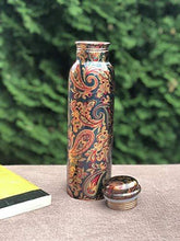 Load image into Gallery viewer, JR Handicrafts World Copper Water Bottle, 1000ML, Set of 1, Green - Home Decor Lo