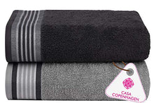 Load image into Gallery viewer, Casa Copenhagen He & She Collection 2 Pieces Cotton Extra Soft Large Bath Towel (70 x 140 cm) - Granite Grey & Mirage Grey - Home Decor Lo