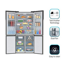 Load image into Gallery viewer, Haier 712 L Inverter Frost-Free Side-by-Side Refrigerator with Twin Inverter Technology (HRB-738BG, Black Glass) - Home Decor Lo