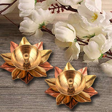 Load image into Gallery viewer, Collectible India Set of 8 Brass Small Lotus Shape Kamal Diya Oil Lamp for Home Temple Puja Articles Decor Gifts (8 Pcs) - Home Decor Lo