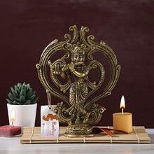 Load image into Gallery viewer, Two Moustaches Ethnic Handcrafted Brass Krishna Statue - Home Decor Lo