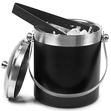 Tulsi King Traders -Stainless Steel Ice Bucket Black - 1750ml - Home Decor Lo