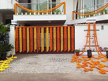Load image into Gallery viewer, Krisah Artificial Marigold Fluffy Flowers Garland/Genda Phool Ladi-5 FT for Decoration (Yellow, 5) - Home Decor Lo