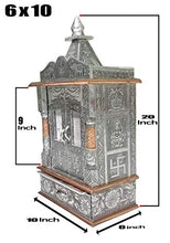 Load image into Gallery viewer, Bit-Chu Wood Pooja Mandir, 20&quot; x 6&quot;x 10&quot;, Silver - Home Decor Lo