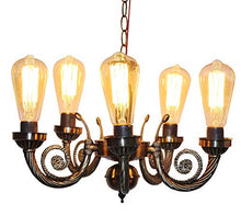 Load image into Gallery viewer, GreyWings 5 Lamp Antique Brass Portuguese Style Chandelier, Ceiling Hanging Light, Pandent Lamp (Antique Bronze) - Home Decor Lo