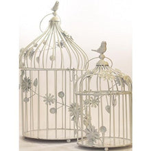 Load image into Gallery viewer, GIG Handicrafts Bird Cage with Floral Vine(White)-Set of 2 - Home Decor Lo