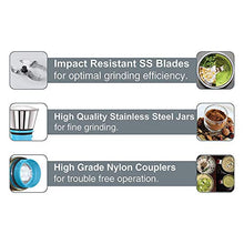 Load image into Gallery viewer, Cello GNM_Elite Mixer Grinder, 500W, 3 Stainless Steel Jar and 1 Juicer Jar (Blue) - Home Decor Lo