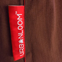 Load image into Gallery viewer, Urbanloom Organic Cotton Handloom XXXL Bean Bag Cover ONLY (Without Beans) with Easy Carry Handle and Contrast Piping - Brown Colour (Auburn Collection) - Home Decor Lo