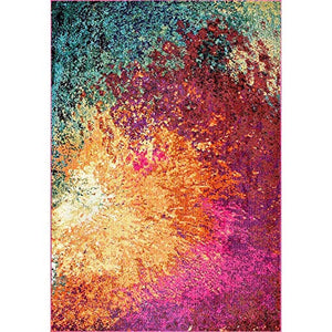 Status Contract Abstract Persian Persian Carpet Rug Runner (Multicolour, Polyester, 3 x 5 Feet ) - Home Decor Lo